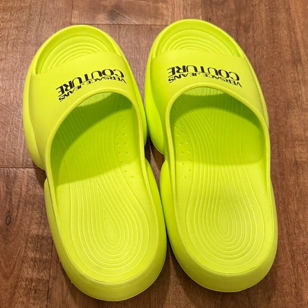 Versace Jeans Couture Neon Yellow Sandals - Picture 2 of 7